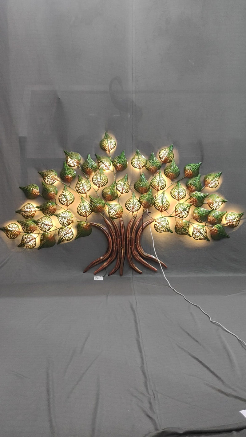 Foldable Tree 5 ft * 3 feet Led Tree with Green and Copper shade metal wall decor living room decor