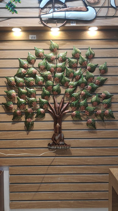 Buddha Tree Big leaves with LED 4 x 4 feet metal wall decor living room decor office room decor gifting and home decorations