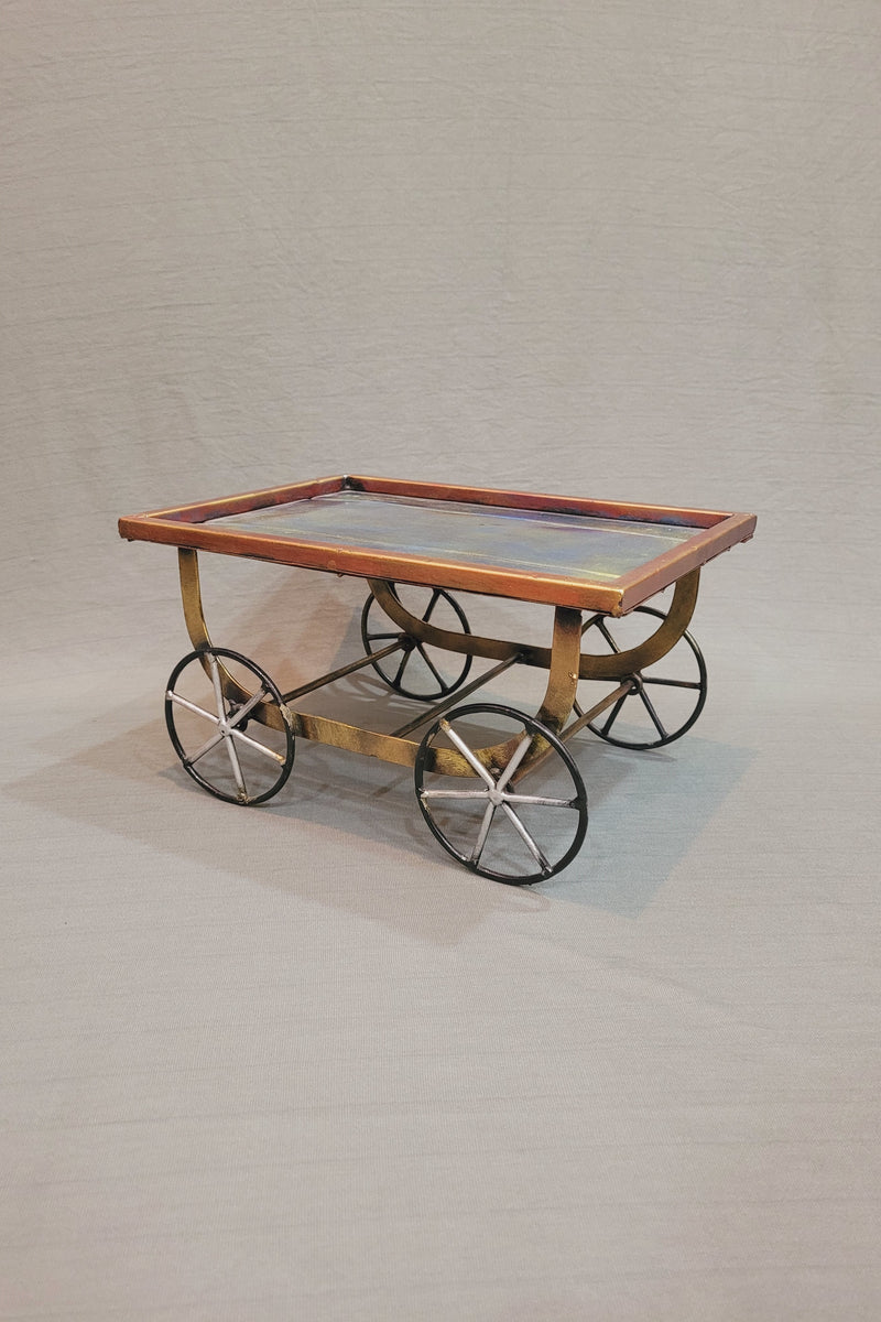 Push cart Thela with movable wheels Iron for dining table decor