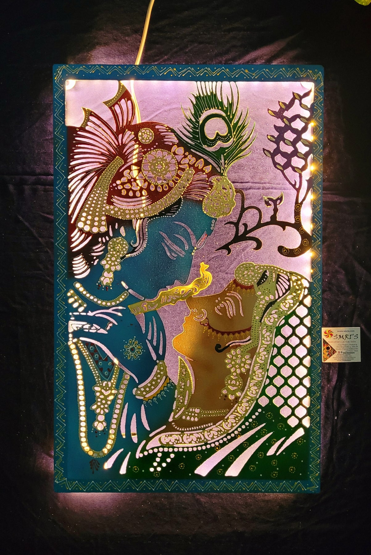 Radha Krishna Wall decor Panel LED Wall Decor interior decorations made ...