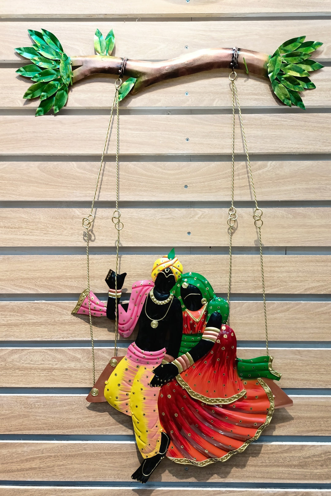 Radha Krishna wall Hanging Jhula Swing Home decor Iron wall decor