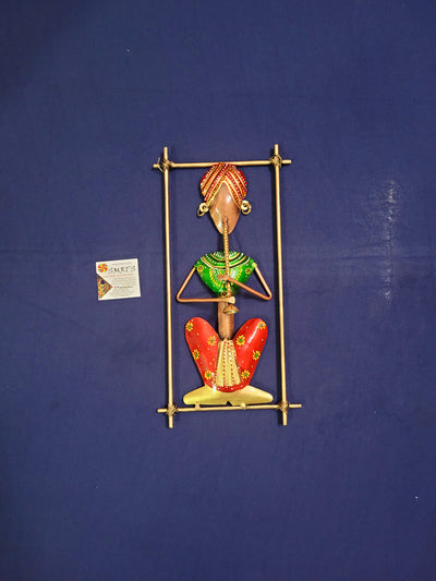 Rectangle Frame Musician Nadaswaram Man Wall Decor (13.5H * 7L * 2W) Inches