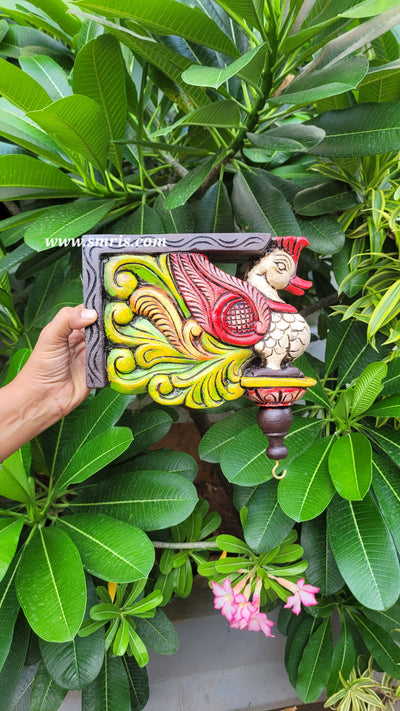 Swan Annam Wood Carving Wall Bracket / Corbel Maghony Wood Traditional Chettinad Handicrafts White (12 H x 8 L x 2 W inches)