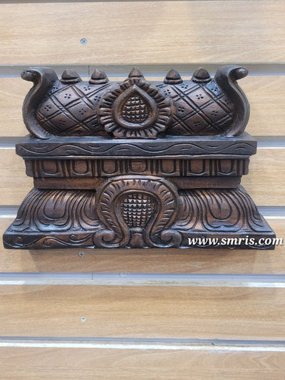 Gopuram Wood Carving Wall Hanging Rosewood Colour Mahogany Wood Pooja Room Entrance Door Traditional Chettinad Indian Handicrafts (9 H x 12 L x 2 W inches)
