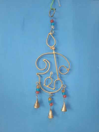Tamil Ohm Om Hanging with Vel for Lord Muruga Vastu decor wind chimes entrance decor Smris handcrafted love from India exclusive design 9.5 inches Height