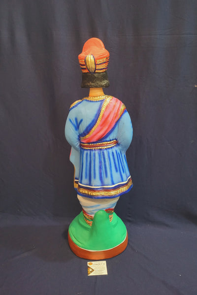 Tanjore dolls Thanjavur Thalayatti Bommai Dancing Doll 2 feet VERY BIG Raja Blue Man Show piece Table Décor papermache golu dolls ( 26 H * 8 L * 8 W ) Inches