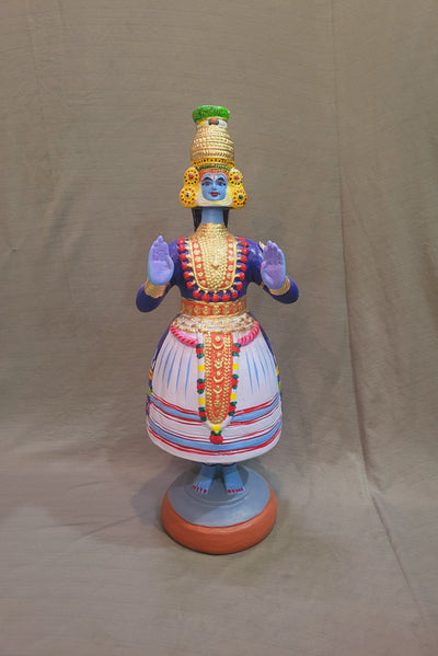 Tanjore dolls Thanjavur Thalayatti Bommai Dancing Doll Kathakali dancing doll BLUE BIG (20 H * 7 L * 7 W) inch Show piece Table Décor papermache golu dolls