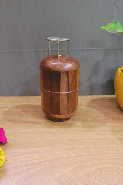 Wooden Cylinder shape Money Bank Seesham wood Money box for kids and adults ( 7.5 H * 4 L * 4 W ) Inches