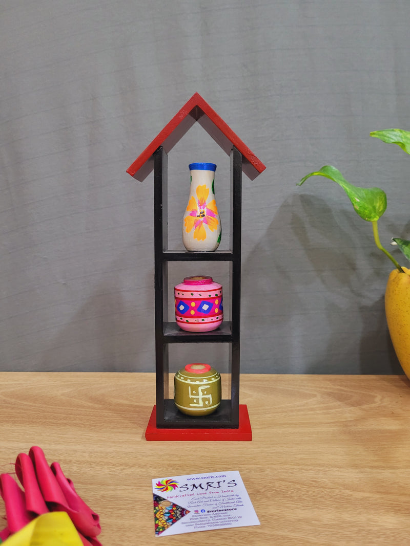 wooden House pot set 3 (9.5 H, 4 L, 2 W) Inches Gift and return gifts