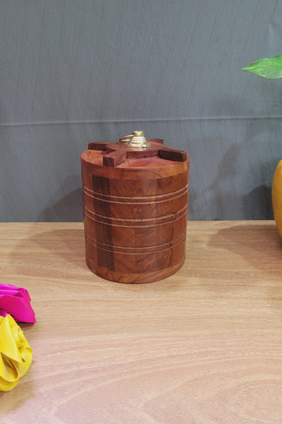 Wooden Tank shape Money Bank Seesham wood Money box for kids and adults ( 5.5 H * 5 L * 5 W ) Inches