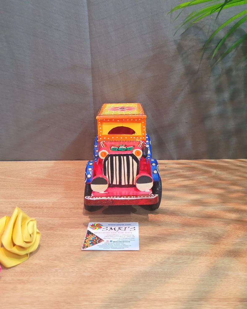 Wooden Vintage CAR Multicolor Indian traditional handicrafts show piece ( 4H * 8.5L * 3.5W ) inches