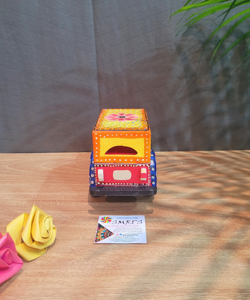 Wooden Vintage CAR Multicolor Indian traditional handicrafts show piece ( 4H * 8.5L * 3.5W ) inches