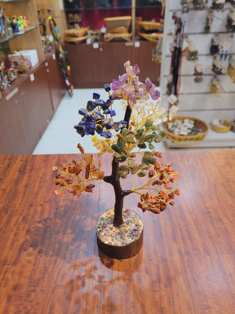 7 Chakra Real Crystal Stone Tree Vastu Feng Shui Home Decor Spiritual Healing crystal Decor gifts corporate gifts (10H * 2.5L * 2.5W) inches
