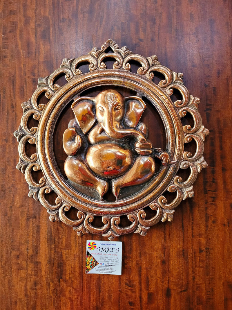 Baby Ganesha wall decor (12L * 1W * 12H ) inches copper coated aluminum idol wall decor pooja decor