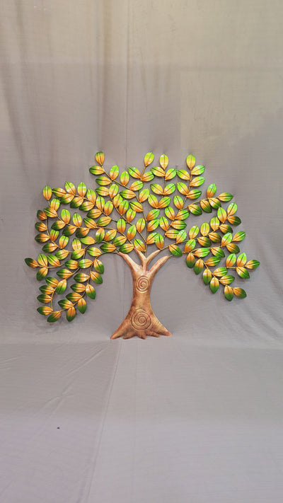 Tree Green Gold Iron home office wall decor