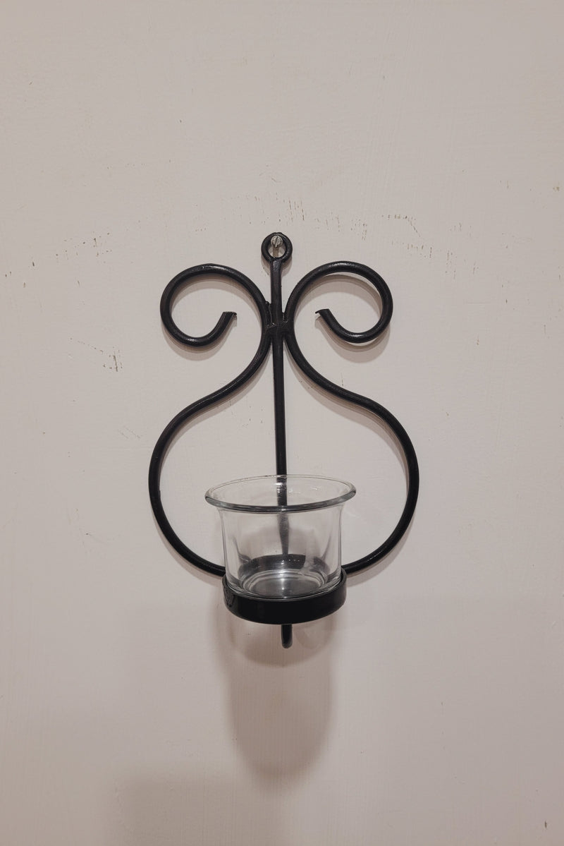 Curvy black T Light holder Wall hanging (7H * 5L * 3W) inches tea light holder candle holder living room decor