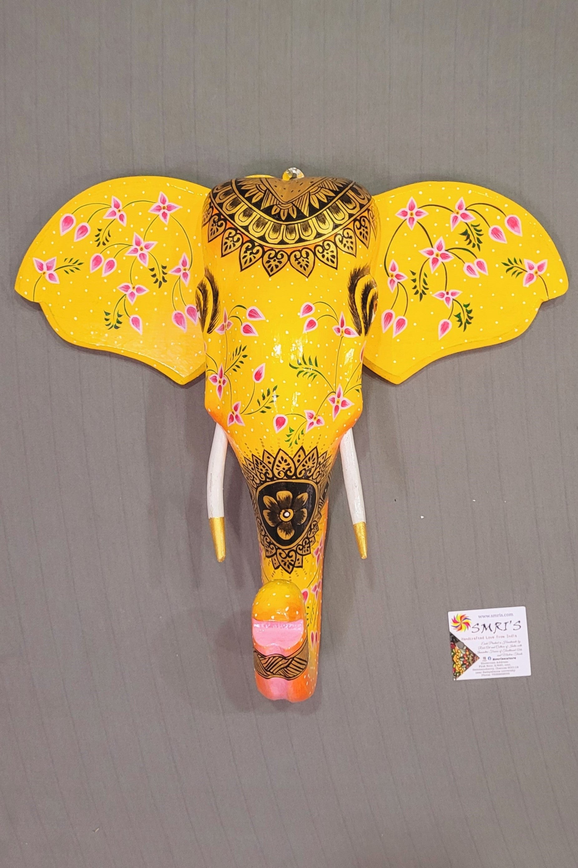 Elephant Head Pichwai Painting Vastu wall decor Traditional Indian ...