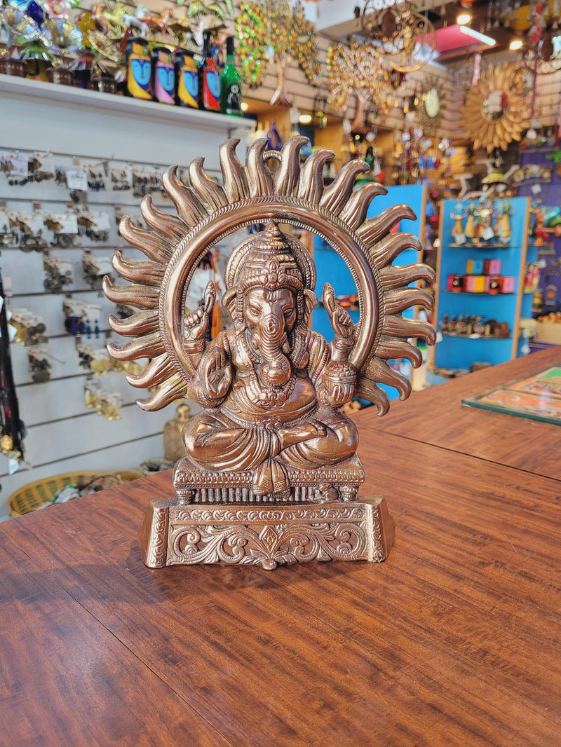 Ganesha Statue / wall decor (9L * 2W * 11H ) inches copper coated aluminum idol table decor wall decor pooja decor