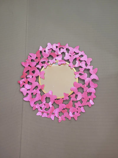 Handcrafted Mirror Butterfly pink home office wall decor
