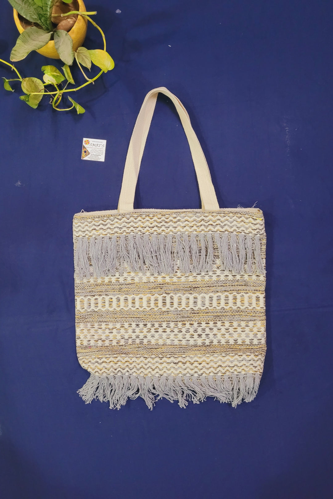 Himalayan Design 1 Sandal black Hemp Cotton Large Hand Bag  display picture 1