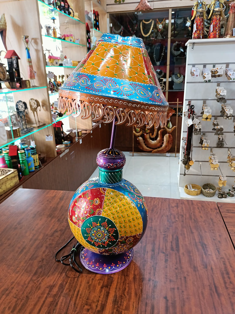 Iron Kudil Multicolor Traditional Table night Lamp indian handicrafts Home decor (22 H * 9 L *9 W) inches