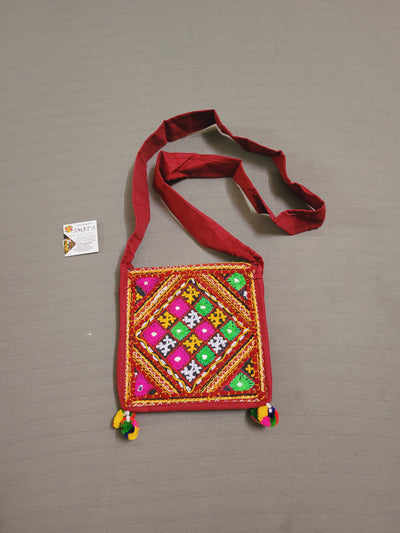 Kutch Embroidery Hand Made sling square bag