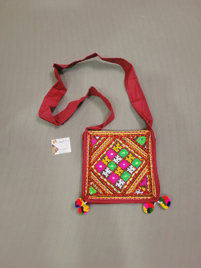 Kutch Embroidery Hand Made sling square bag (8 H * 8 L) Inches