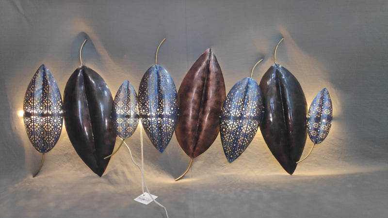 Leaf Wall decor straight line with LED 36 inch length metal wall decor living room decor office room decor gifting and home decorations