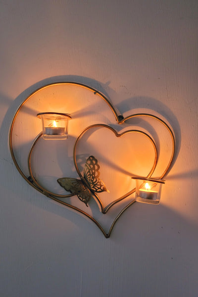 Lovely Butterfly with Hearts T Light candle holder