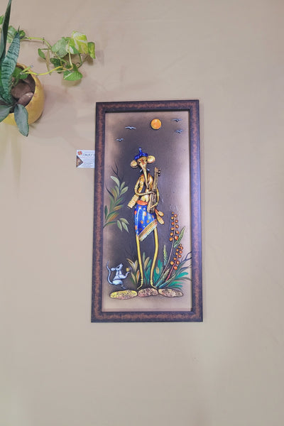 Mural Frame Colorful Craft Indian Handicrafts tribal art  1 (23H * 11L * 1W ) inches Living Room Dining Bedroom Reception Wall Decor for Home and Office
