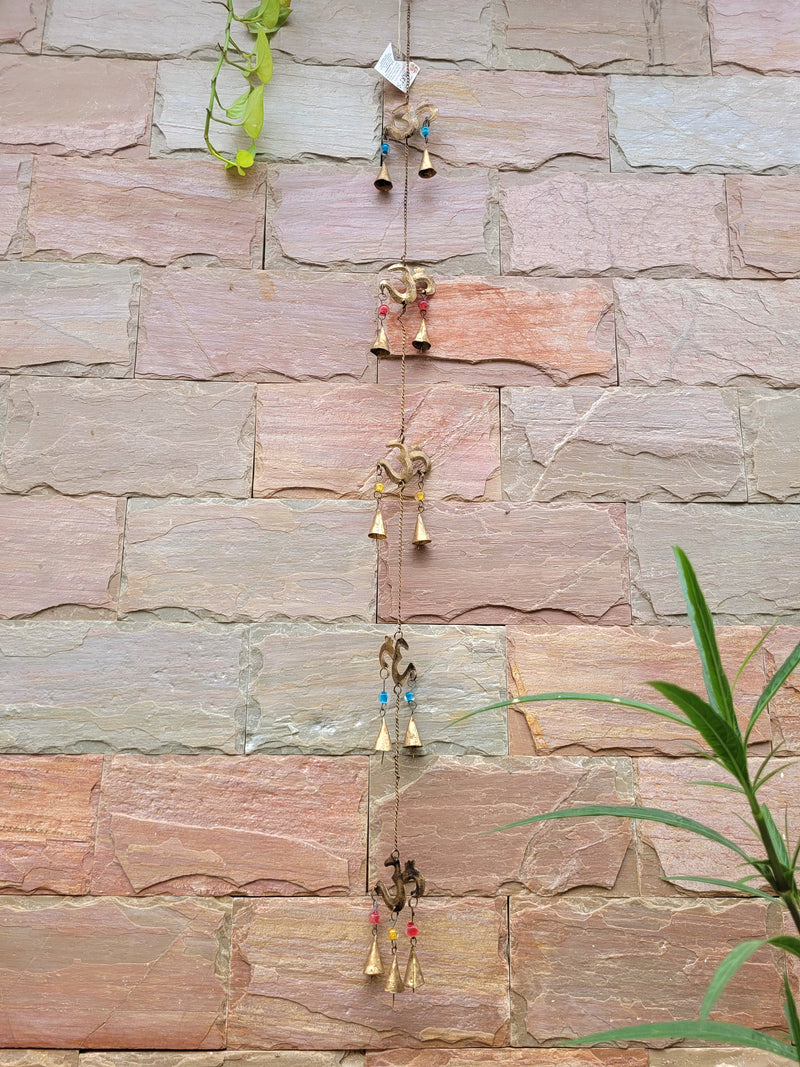 Ohm Hangings wind chime bells glass beads decor