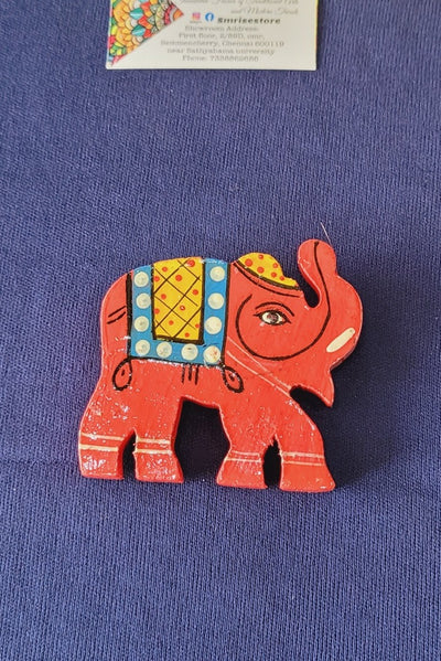 Red Elephant shaped wooden multipurpose Magnet for fridge