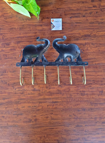 Silver Elephant 2 key Holder key hanger decor