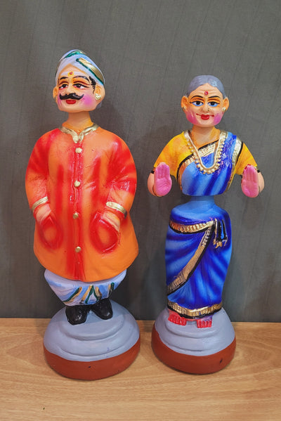 Thatha Patti Chettiyar Aachi Tanjore Dancing Doll Pair