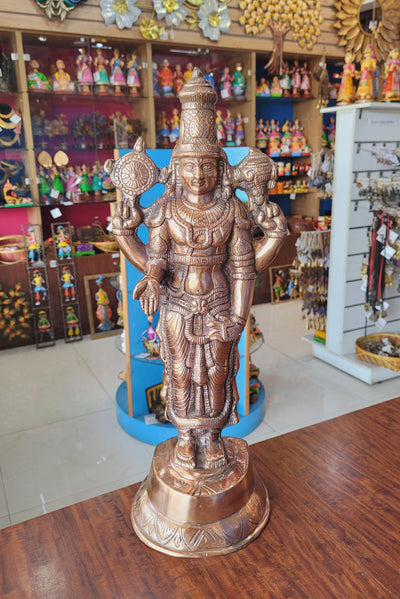 Tirupati Lord Venkateswara Balaji Solid Statue (20.5H * 8L* 5W) inches Copper coated Aluminium Idol Table Decor Pooja Decor