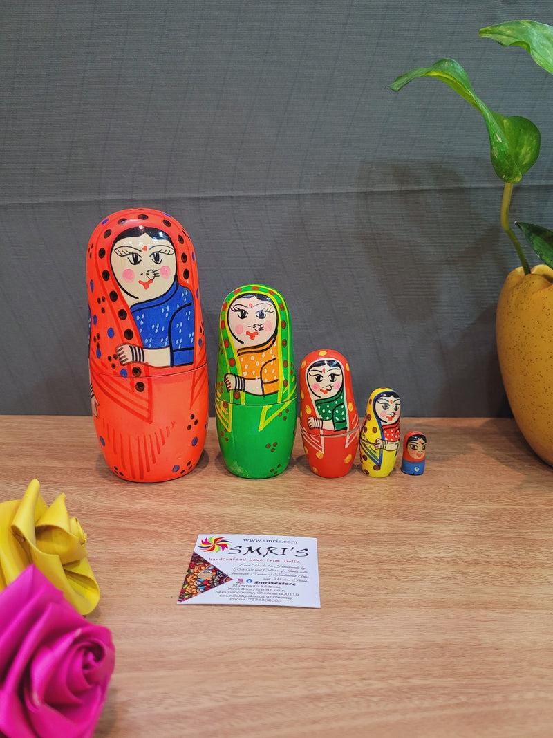 Wooden Nesting doll Set Russian doll indian Handicrafts