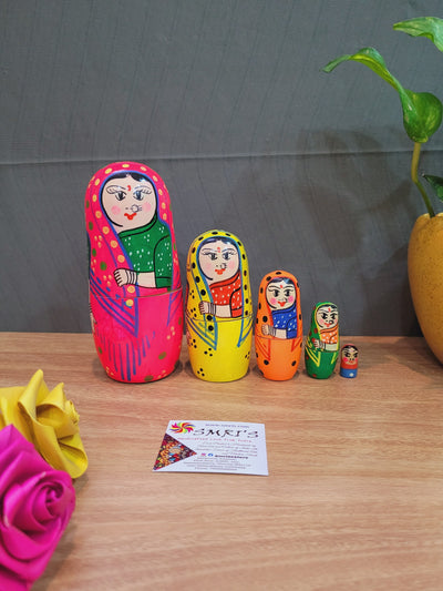Wooden Nesting doll Set Russian doll indian Handicrafts