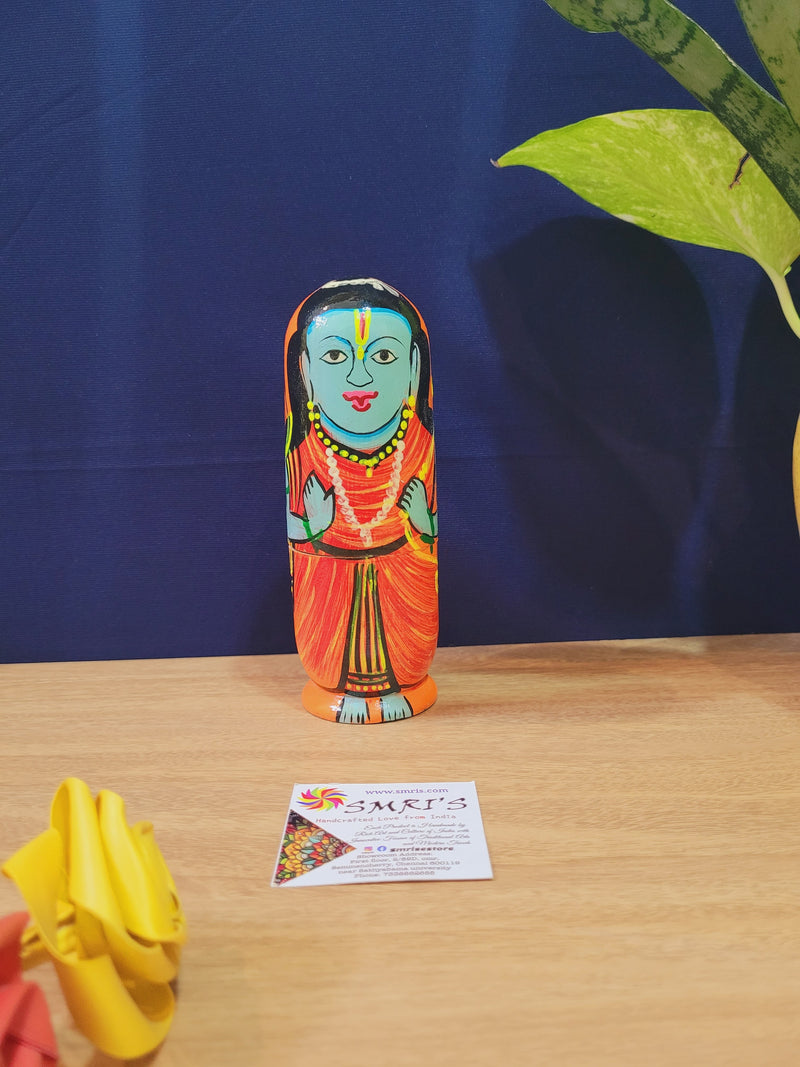Sree Rama Doll Wooden Lord Rama Family Nested dolls toy gift Home Decor Indian ...