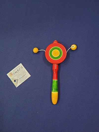 Wooden Baby rattle Plate multicolor Tic Tic Special organic coloured Indian handmade toys for baby