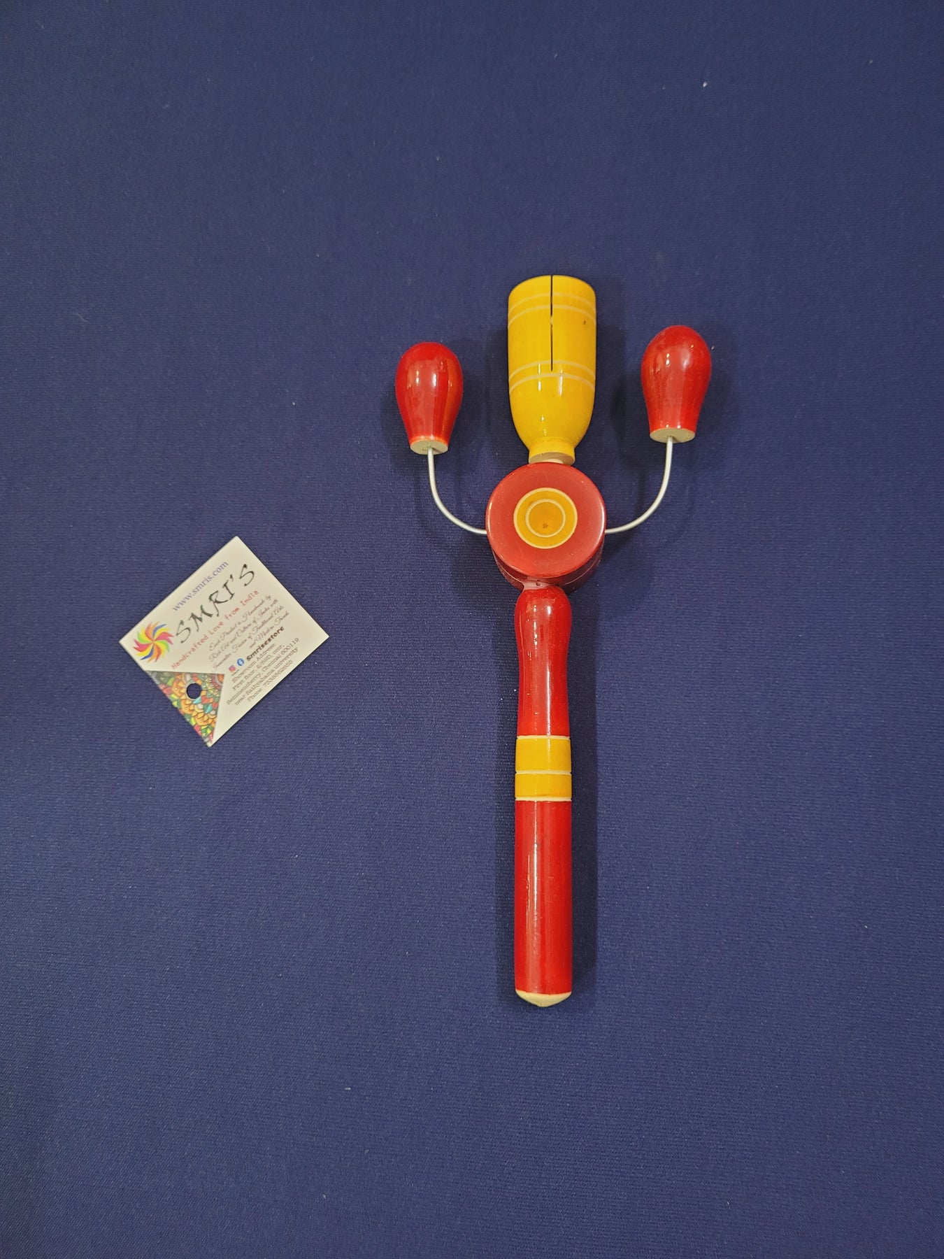 Tadick Rattle Wooden Baby rattle Tic Tic Special organic coloured Made in India – Smris
