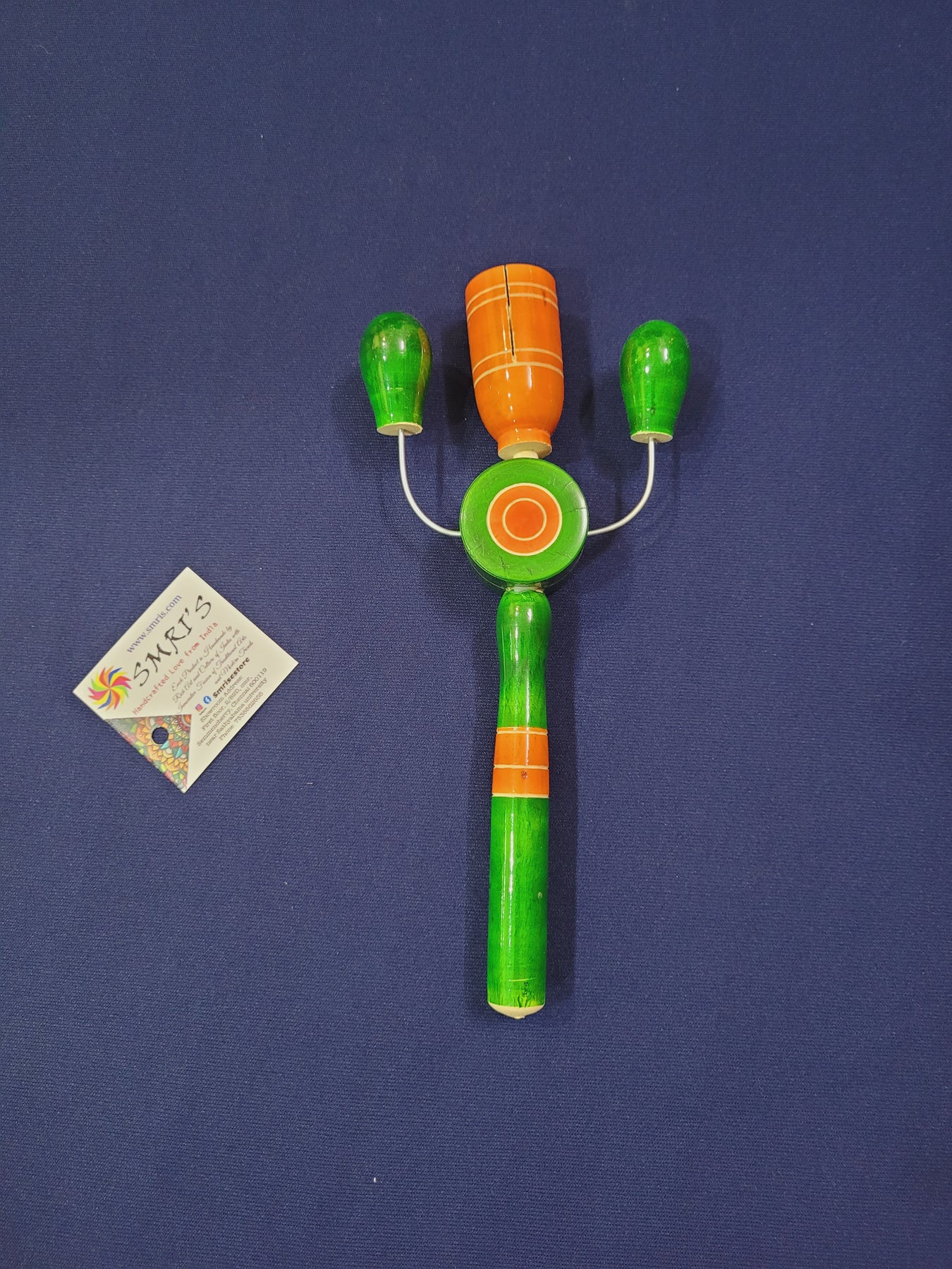 Tadick Rattle Wooden Baby rattle Tic Tic Special organic coloured Made in India – Smris