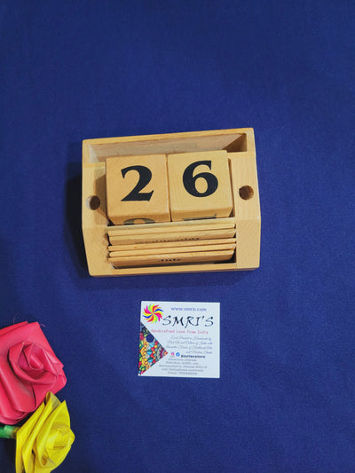 Wooden Date Changer Calender Natural colored return gifts