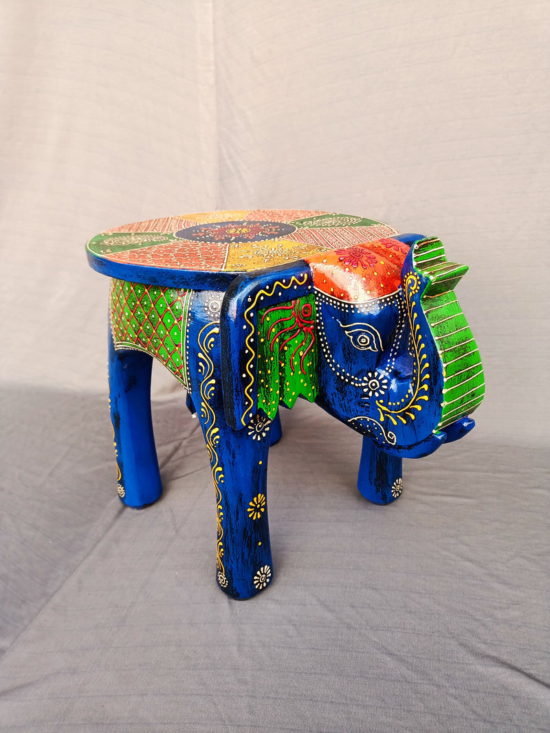 Wooden Elephant Stool indian handicrafts Home decor