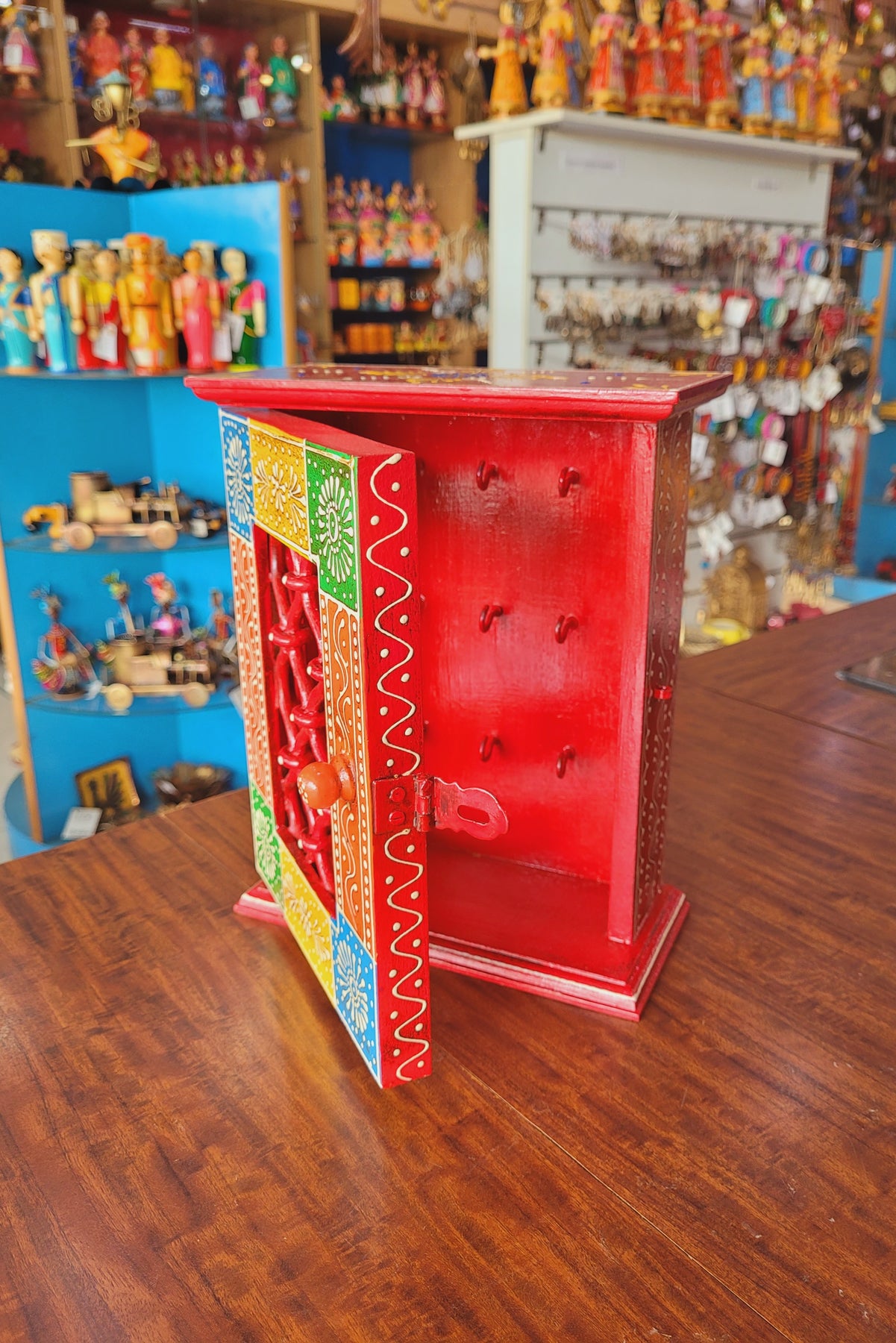 Colourful Key Rack Wooden Handpainted Colorful Key Holder Keychain Holder Indian ...