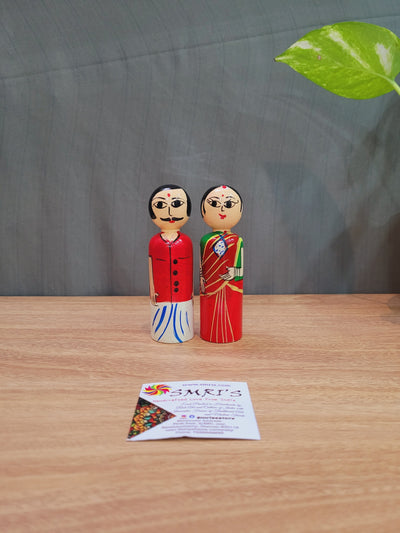 Wooden Indian couple Doll Show piece Home decor