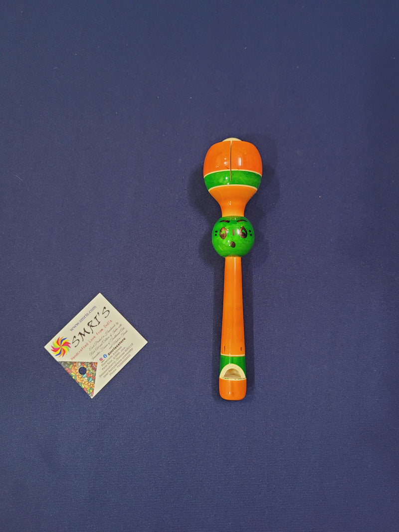 Wooden Rattle whistle bullet tic tic kids toys