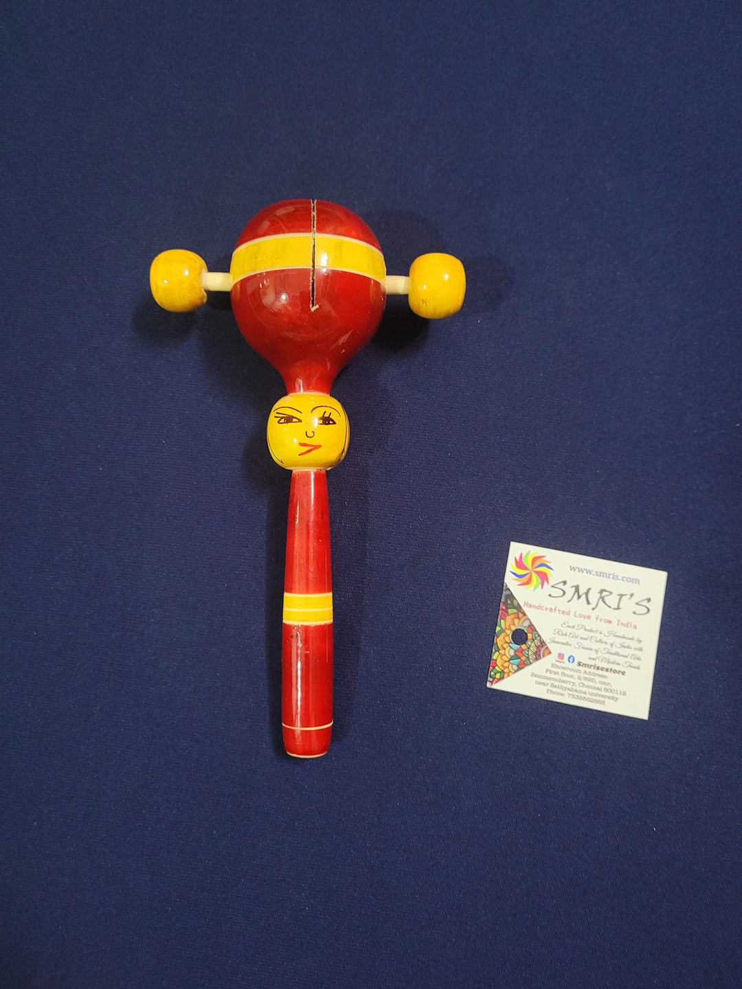 Wooden Tac tac rattle baby babies kids toys Indian Handicraft Made