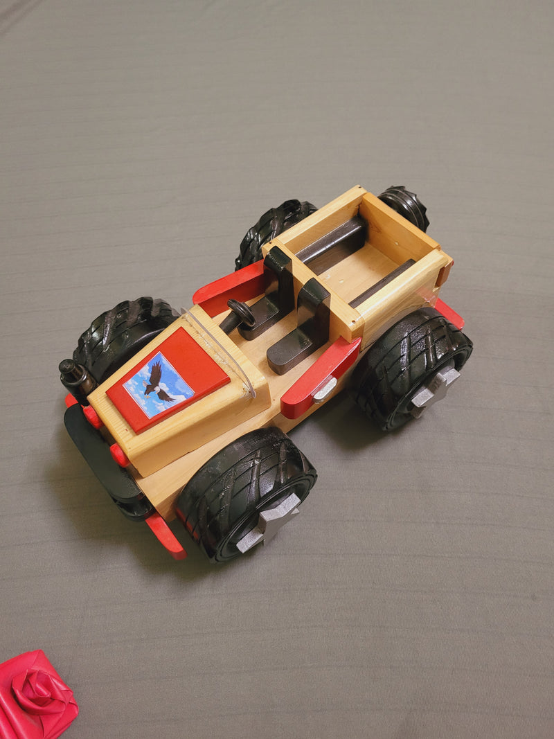 Wooden Toy Jeep Natural colored Kids return gifts