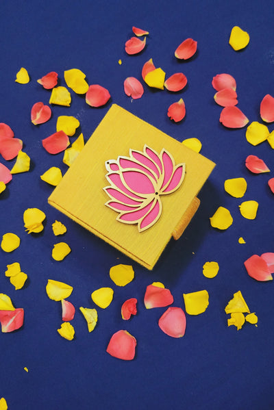 Colourful Gift Box Jewellery Box with Lotus Symbol